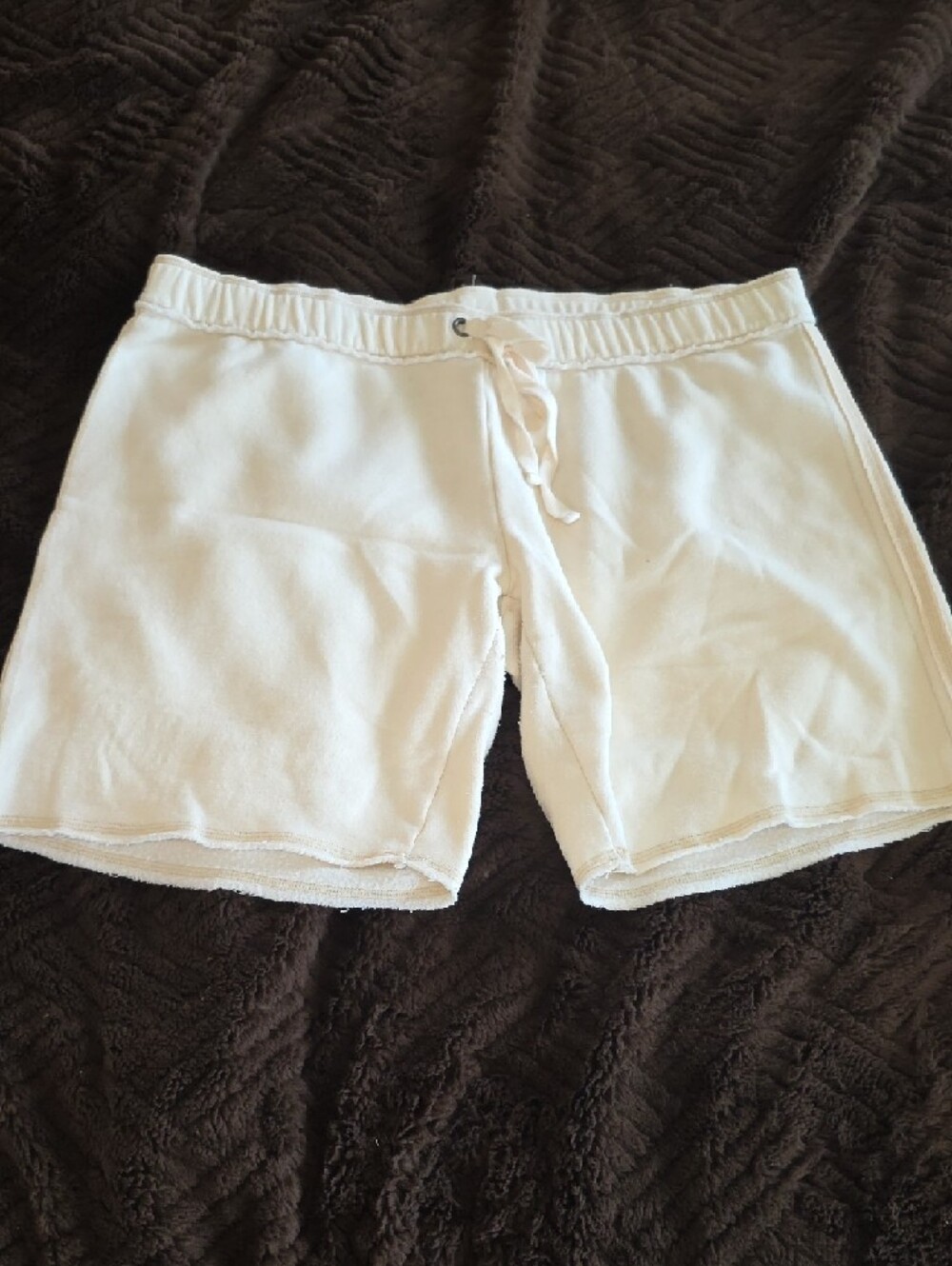 Victoria's Secret PINK White Shorts with Navy Logo and Yellow Accent - Picture 2 of 4